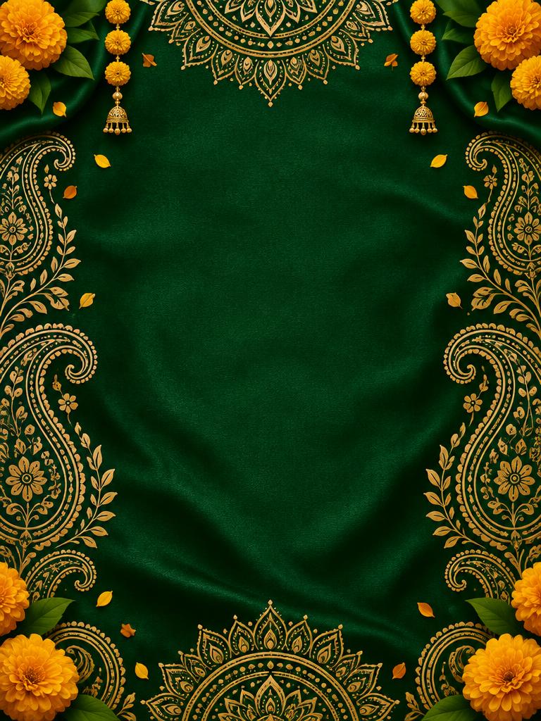 Emerald Mehendi invitation design